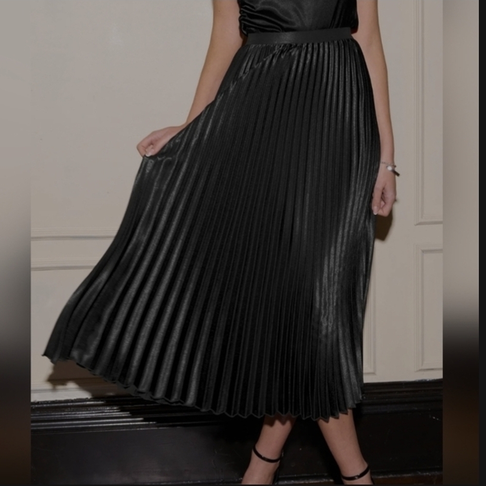 Express Shimmering Black A-Line Skirt